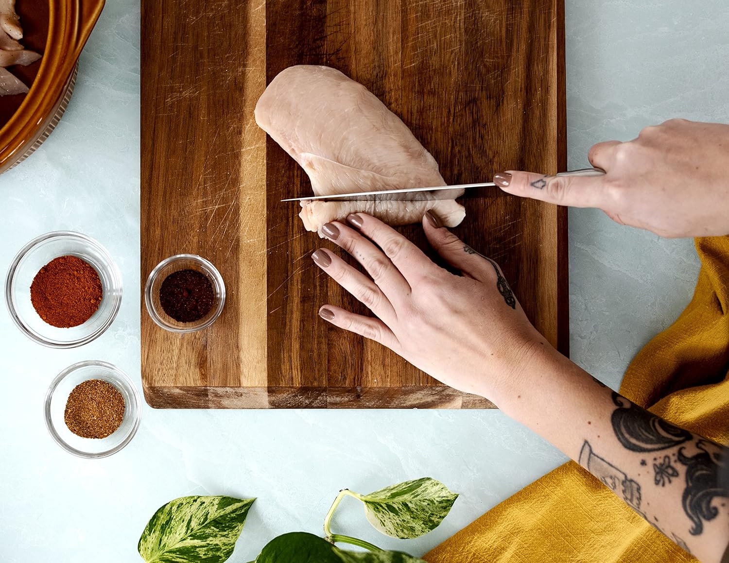DURA LIVING Santoku – Cuchillo de cocina de 7 pulgadas, acero inoxidable alemán de alto carbono ultra afilado, cuchillos Santoku con mango