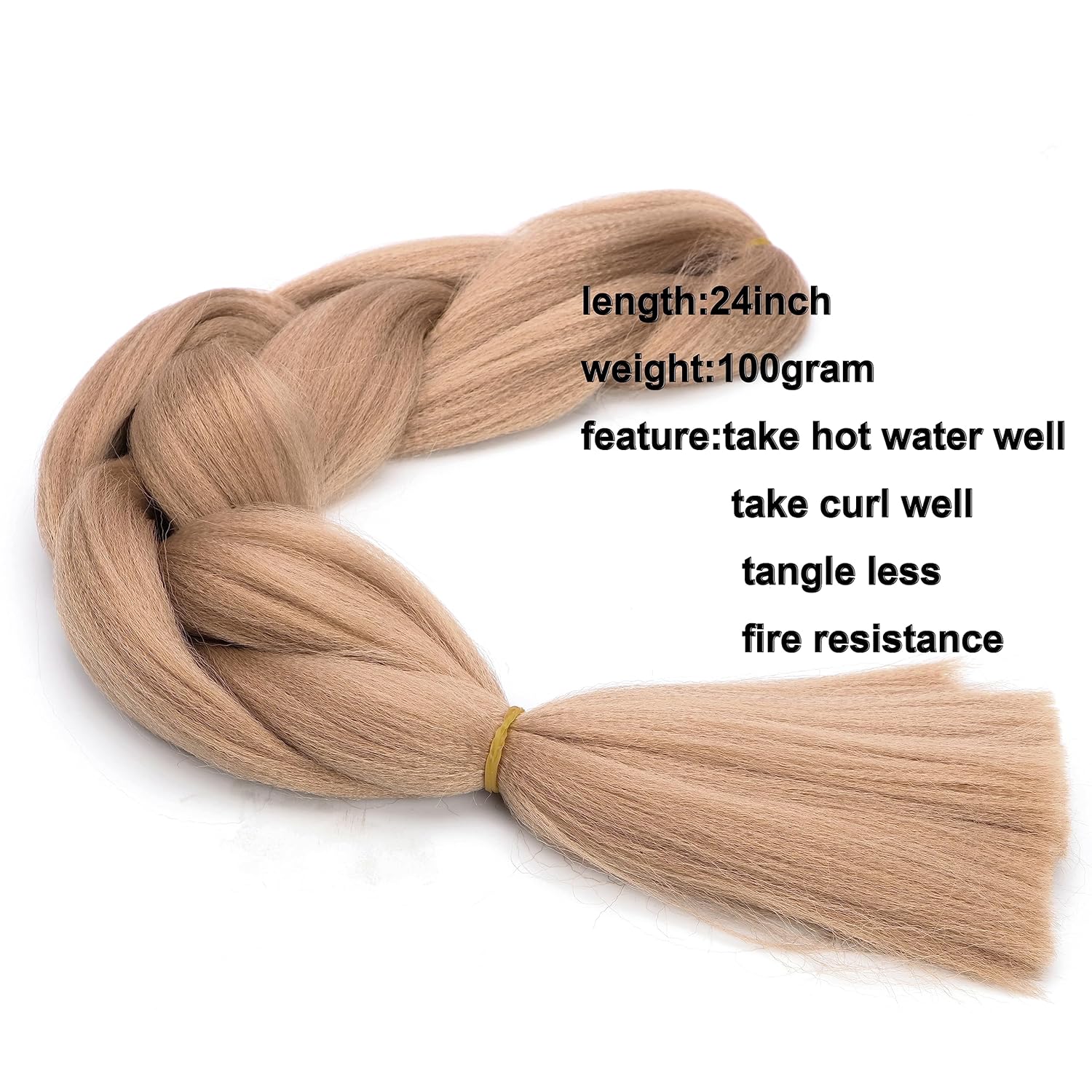 Yaki – Paquete de 3 paquetes de cabello trenzado jumbo color rubio sucio sintético, mezcla de extensiones trenzadas, mezcla de cabello de ganchillo