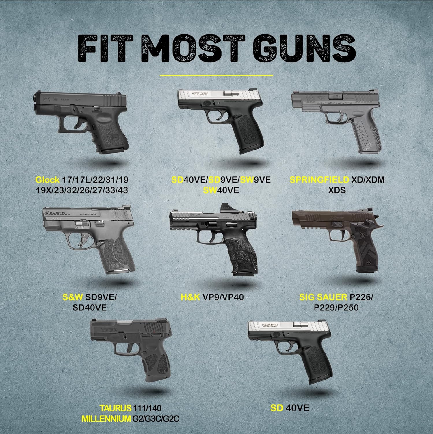 Fundas de pistola para hombresmujeres, funda 380 para pistolas, funda universal de Airsoft derechaizquierda, IWBOWB de 0.354 in para transporte