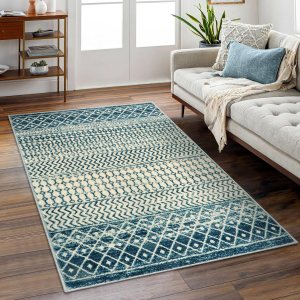 Nailttos Alfombra marroquí de 4 x 6 pies para sala de estar, ultra suave, antideslizante, retro, alfombra de área grande, lavable a máquina, Nailttos Alfombra marroquí de 4 x 6 pies para sala de estar, ultra suave, antideslizante, retro, alfombra de área grande, lavable a máquina,