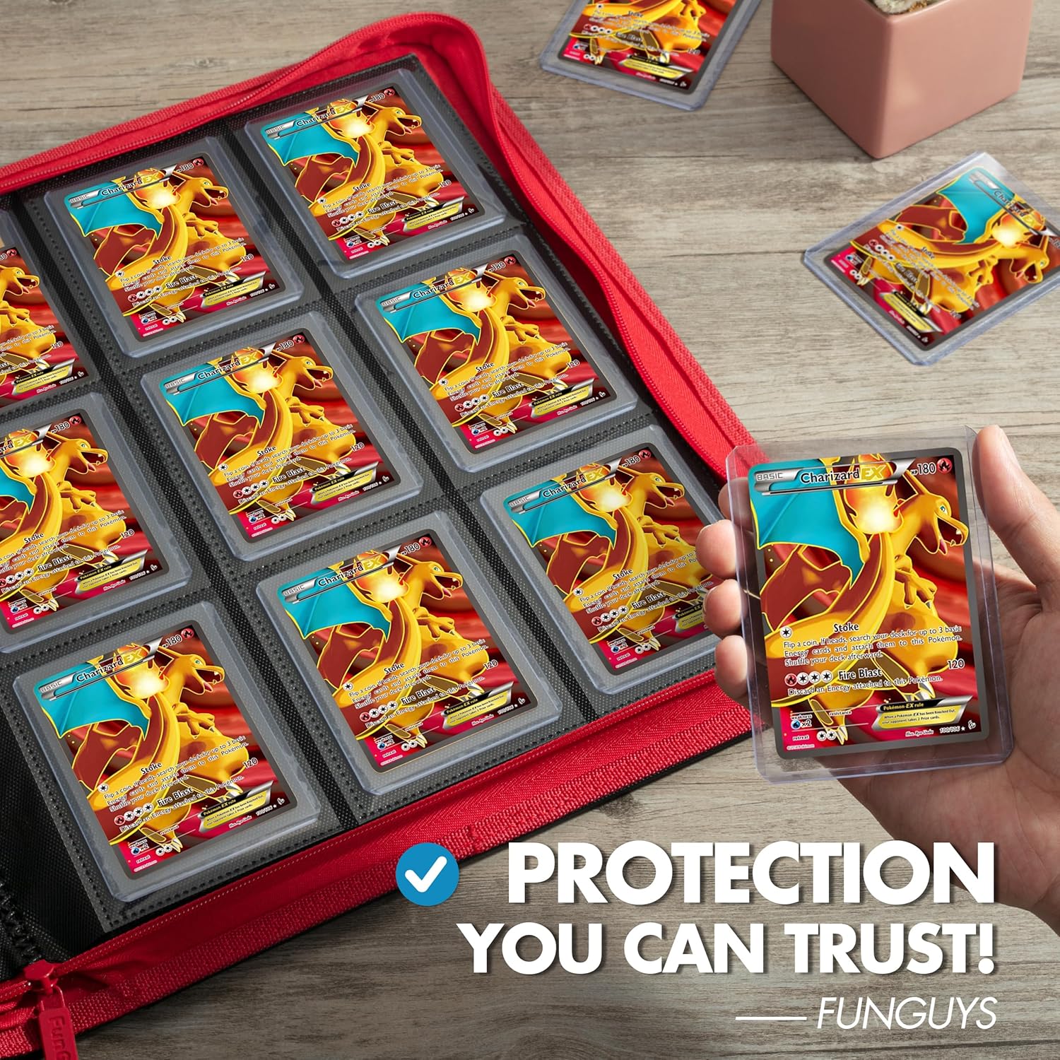 Carpeta Toploader para tarjetas coleccionables, paquete de 2 carpetas, carpeta de 9 bolsillos, carpeta de 252 cargadores superiores, 504 carpetas de