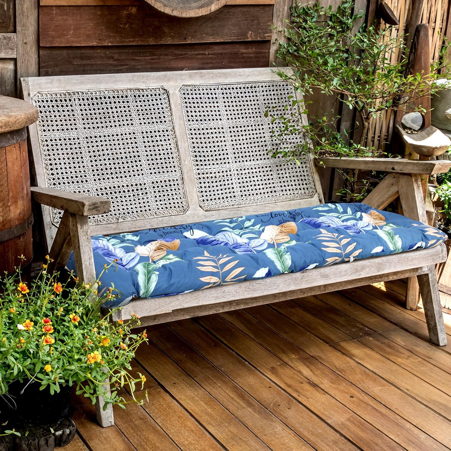 2 cojines para tumbona para exteriores, 67 x 21 pulgadas, para patio, con estampado floral, almohadillas gruesas de repuesto para muebles de