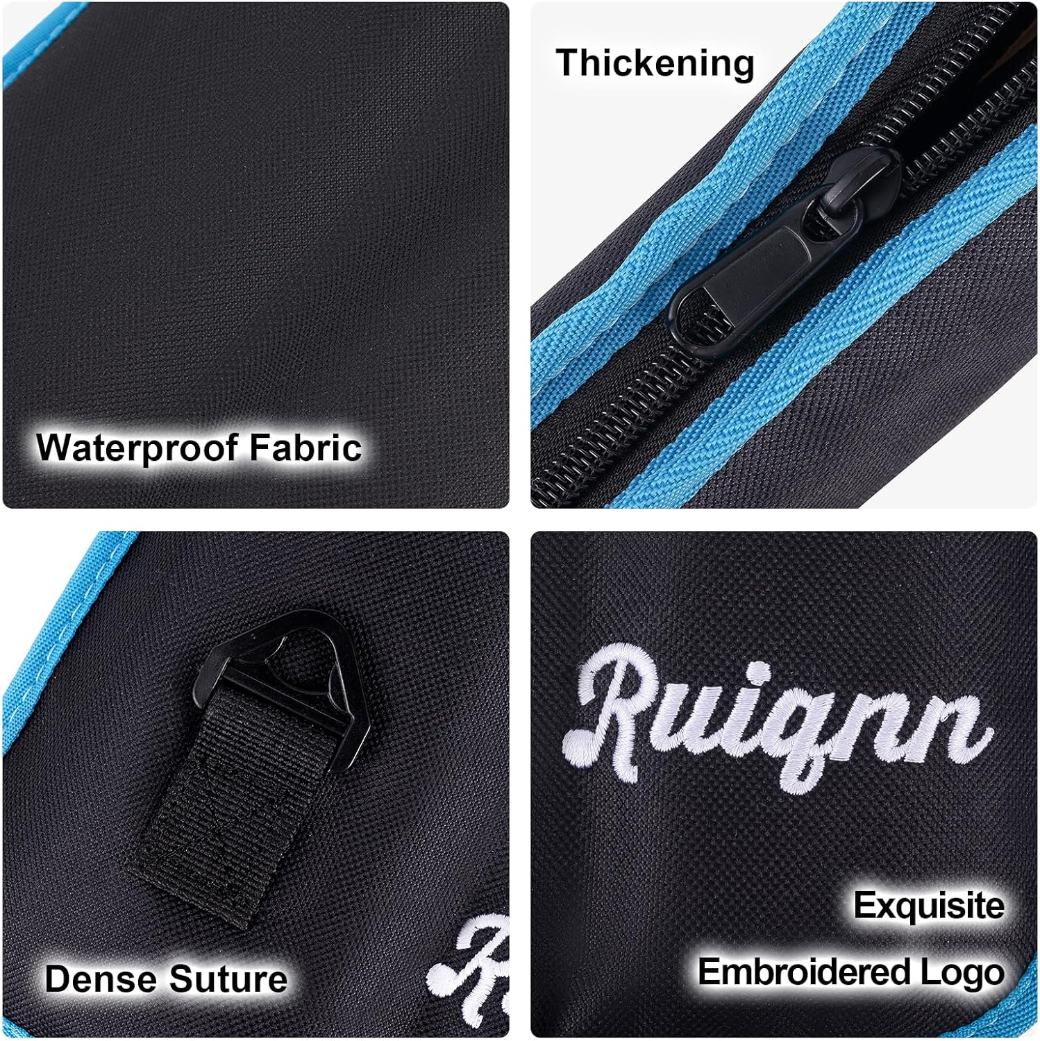 Bolsa de baquetas con 3 pares de baquetas 5A 5B 7A, bolsa de tela Oxford, bolsa de baquetas para batería, soporte para baquetas, color negro