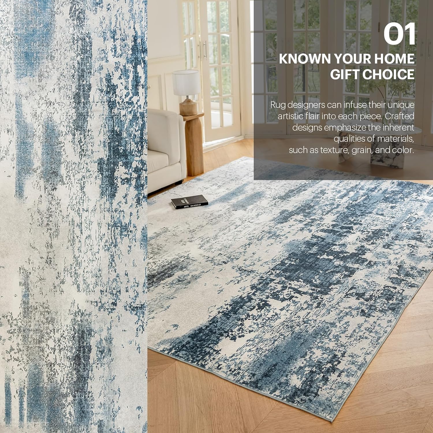 OMERAI Alfombra de área de 5 x 7 pies para dormitorio, alfombra lavable para sala de estar, cocina, comedor, antideslizante, decoración del hogar,