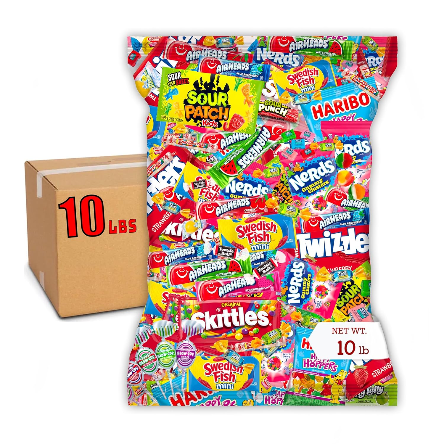 Ultimate Candy Variety Mix de 10 libras  Caramelos a granel  Paquete variado de dulces a granel  Caramelos envueltos individualmente  Bubble Gum,