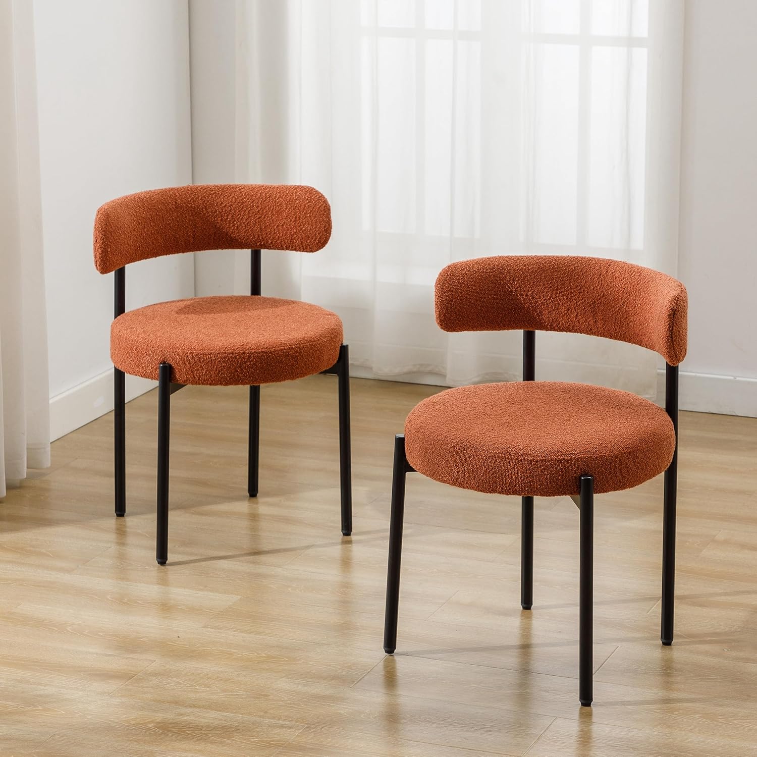 Locus Bono Boucle – Juego de 2 sillas de comedor, modernas sillas de comedor tapizadas, sillas de cocina sin brazos para comedor, sala de estar,