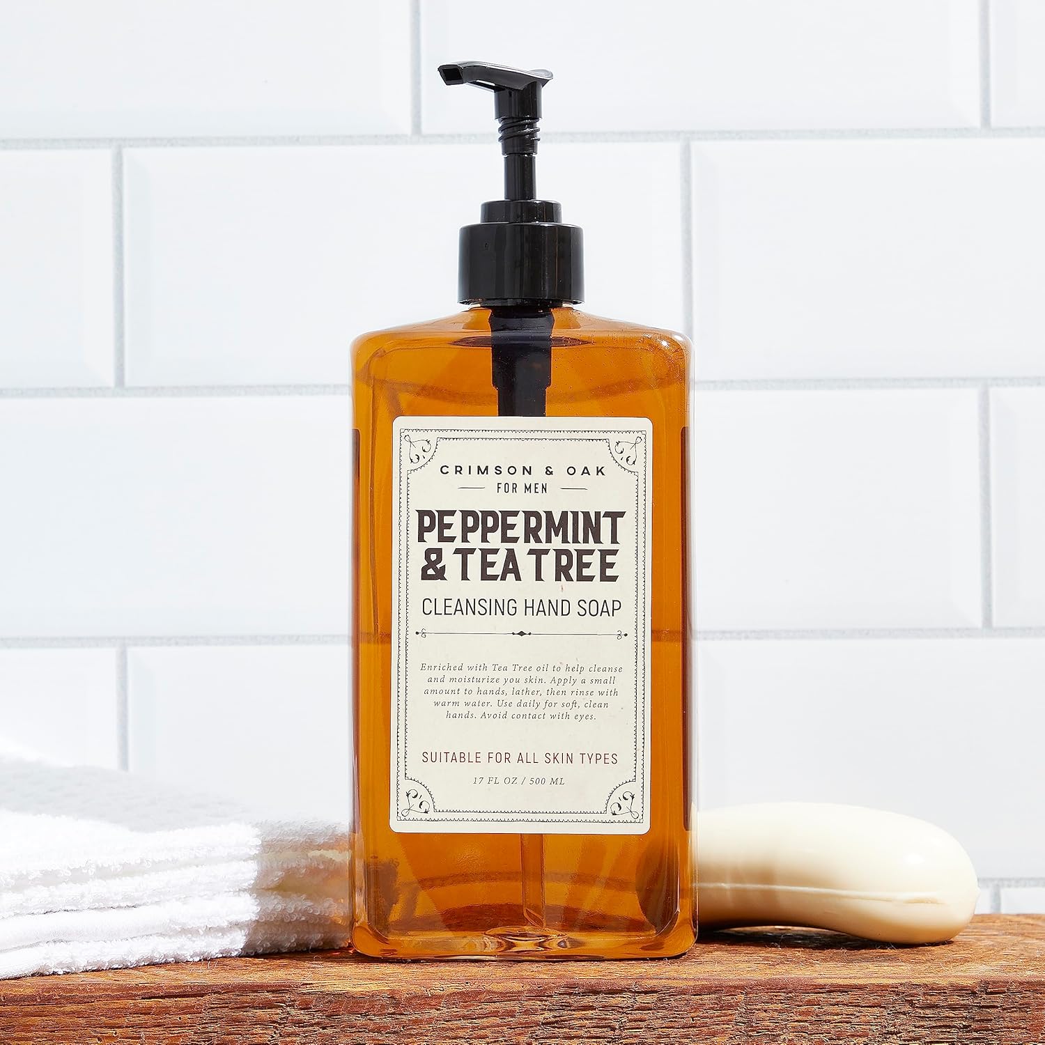 Body Prescriptions Crimson & Oak – Paquete de 2 jabones de manos para hombre  Jabón de manos de limpieza profunda con dispensador de bomba, lavado