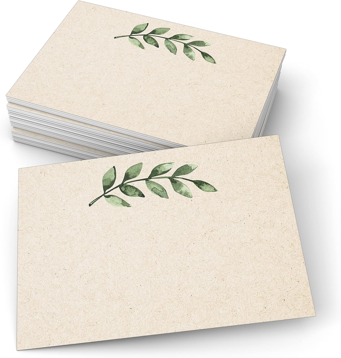321Done Tarjetas verdes en blanco, papel kraft de 4 x 6, juego de 50  fabricadas en los Estados Unidos, cartulina gruesa, ideal para saludos