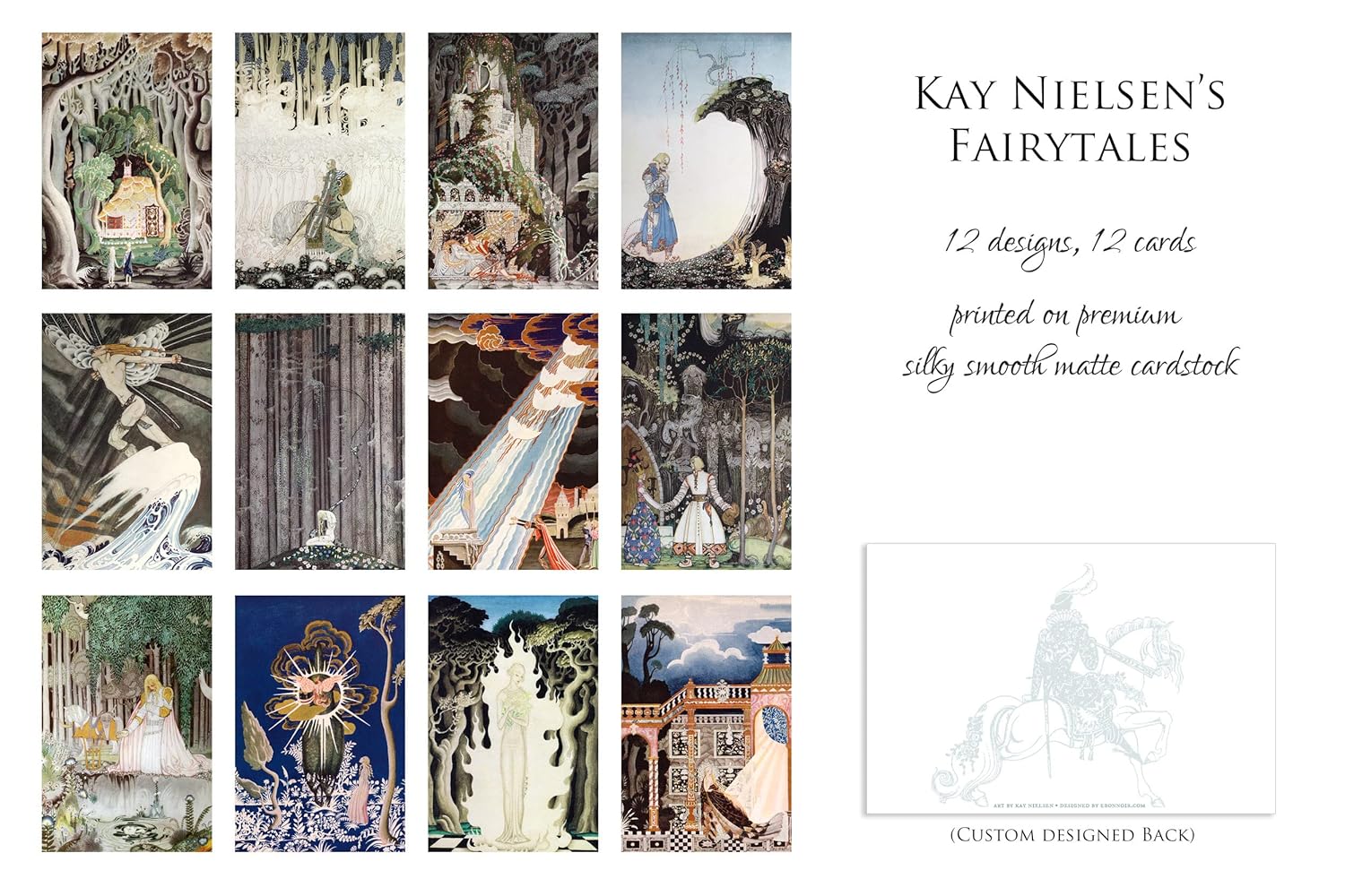 Fairytales by Kay Nielsen, PostcardGreeting Card Set, Exclusively Designed, 6 Designs, 12 Cards