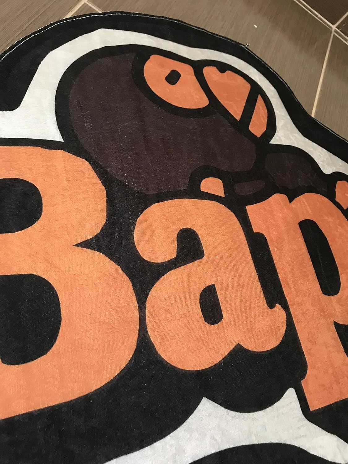 Alfombra de decoración naranja, Escritura BAPE, 35 pulgadas de ancho x 23 pulgadas de largo (23.6 x 35.4 in) 2 x 3 pies, alfombra moderna de