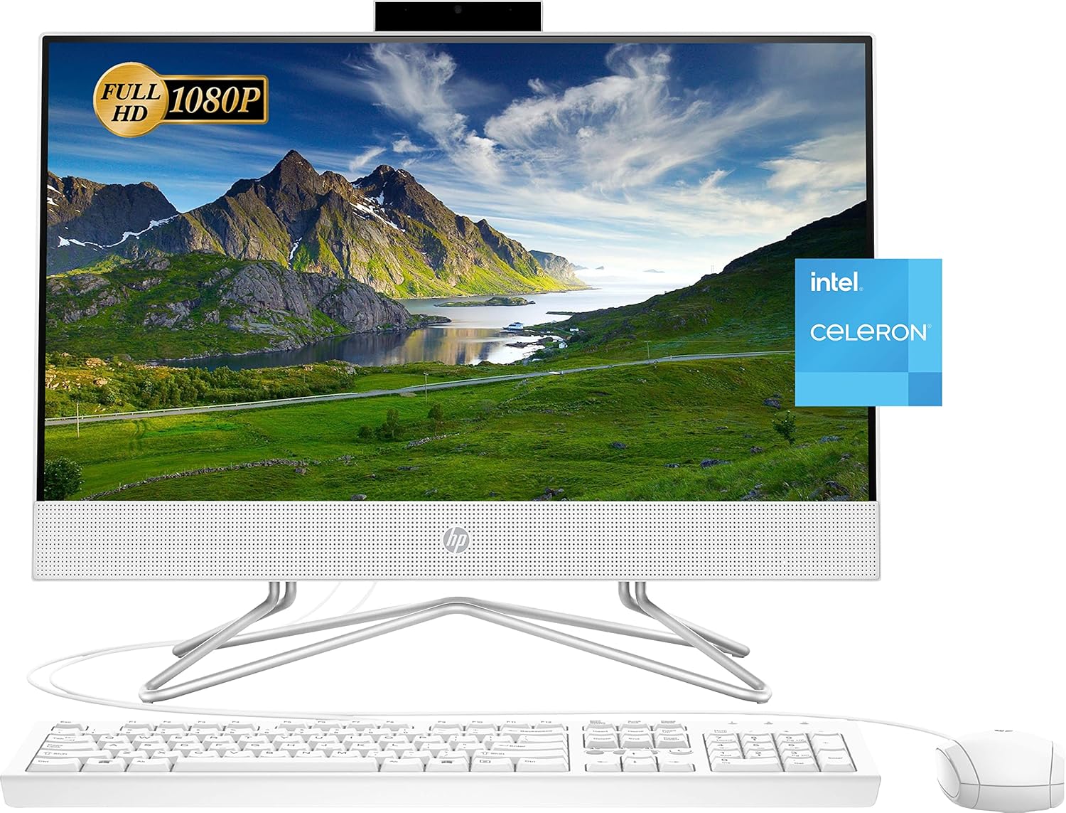 HP Escritorio todo en uno 2022, pantalla FHD de 21.5 pulgadas, procesador Intel Celeron J4025, 16 GB de RAM, 1 TB PCIe SSD, cámara web, HDMI, RJ-45,
