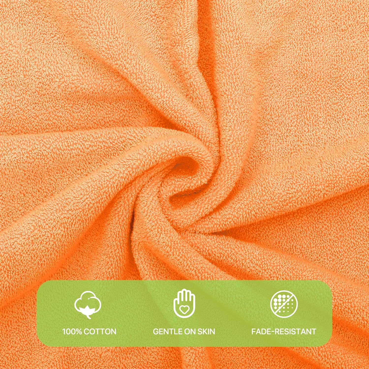 Magshion Juego de 6 toallas de mano de algodón suave para baño, color melocotón