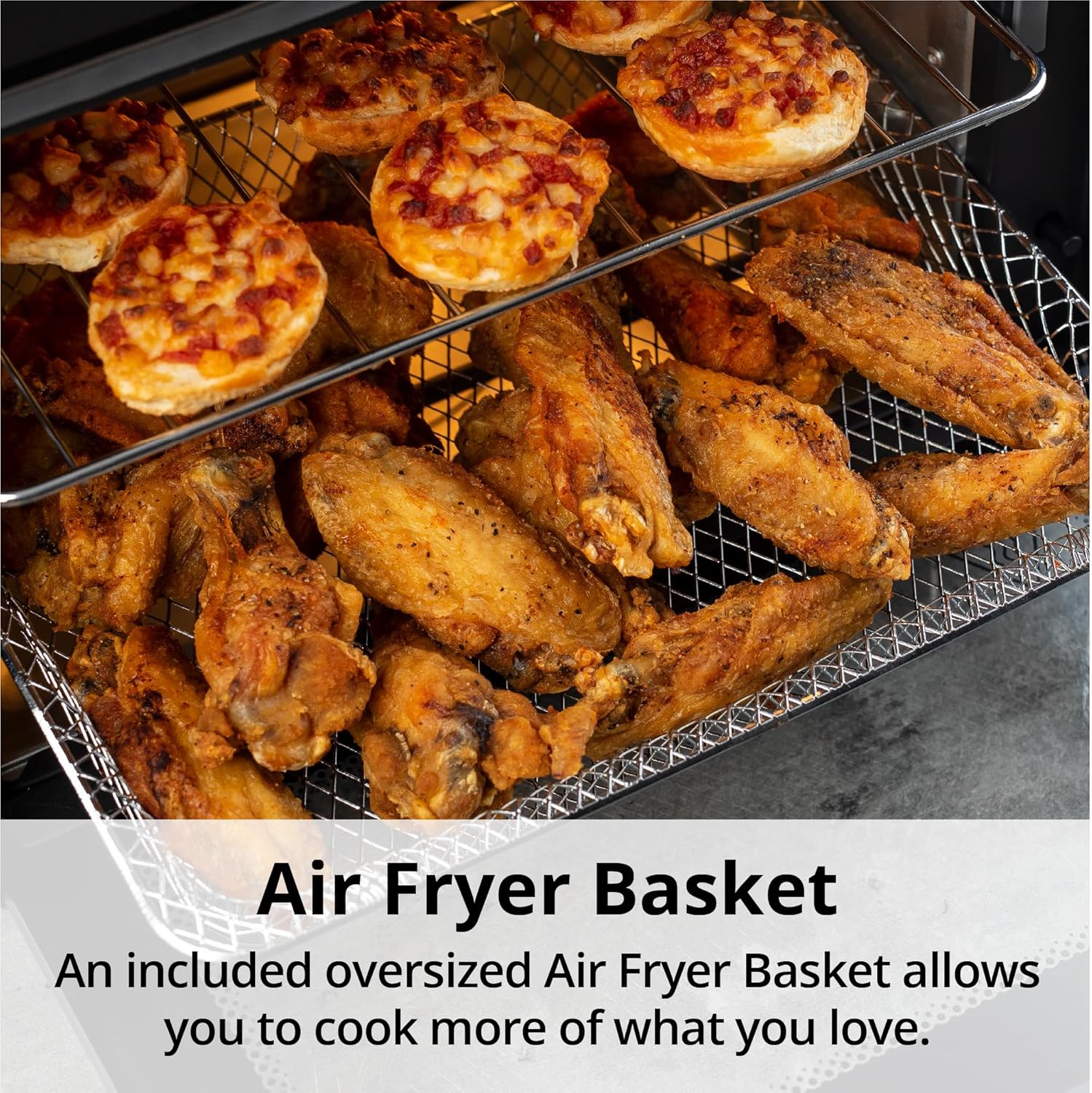 Ariawave – Mini freidora de aire y horno tostador de 16 cuartos de galón, multifuncional con 15 ajustes preestablecidos, freír, hornear, asar,