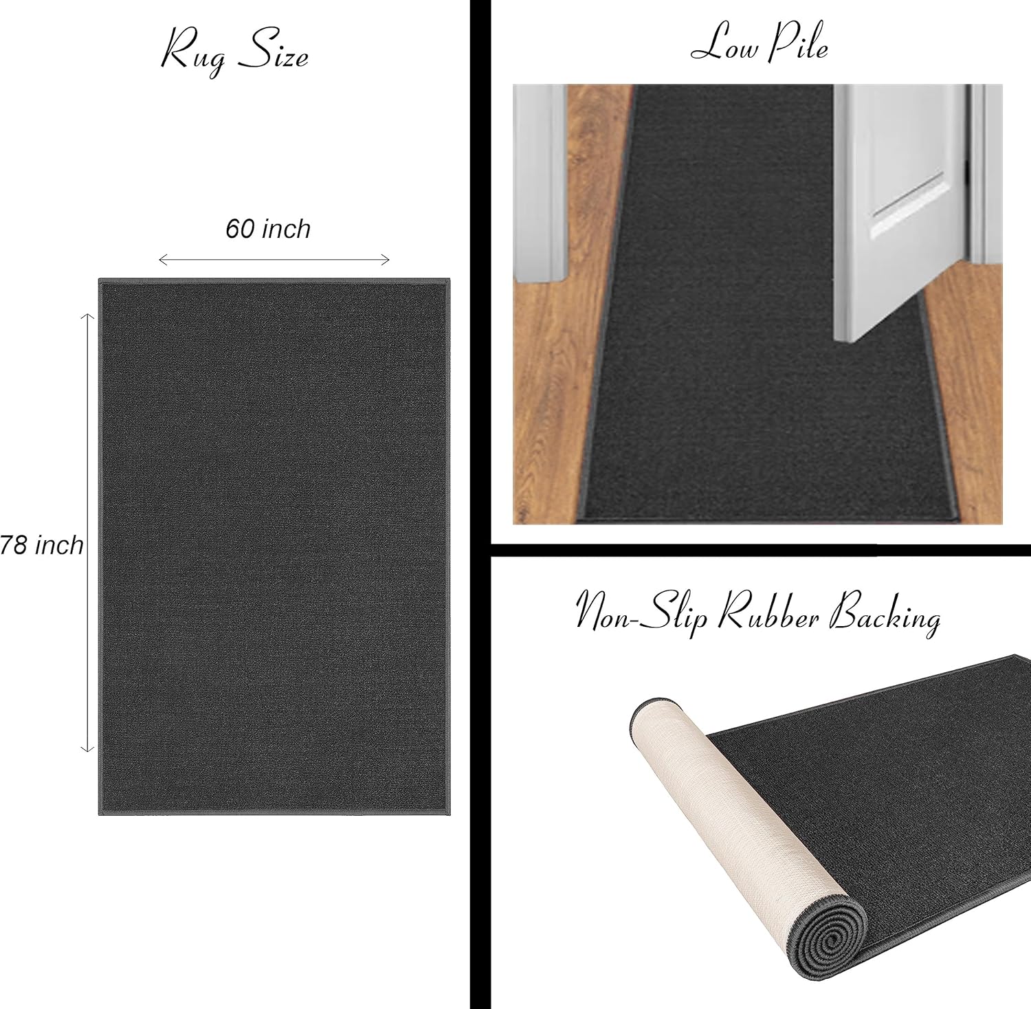 Ottomanson Ottohome Collection – Alfombra antideslizante de goma con diseño marroquí moderno de 5 x 7 pies, 5 x 6 pies 6 pulgadas, color blanco roto