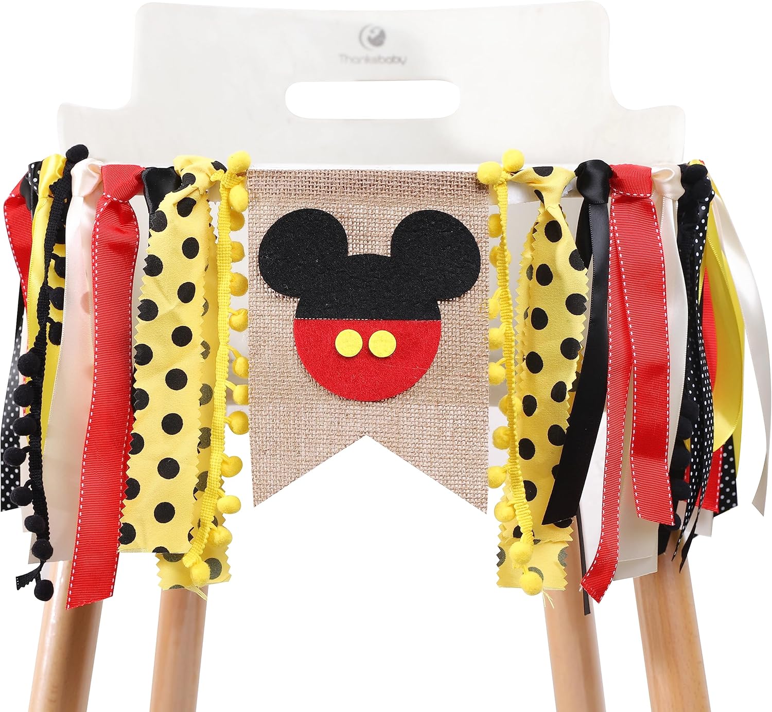Cartel para silla alta de Mickey Mouse, decoración de cumpleaños de Mickey Mouse, silla alta de primer cumpleaños, cartel de silla alta de Mickey