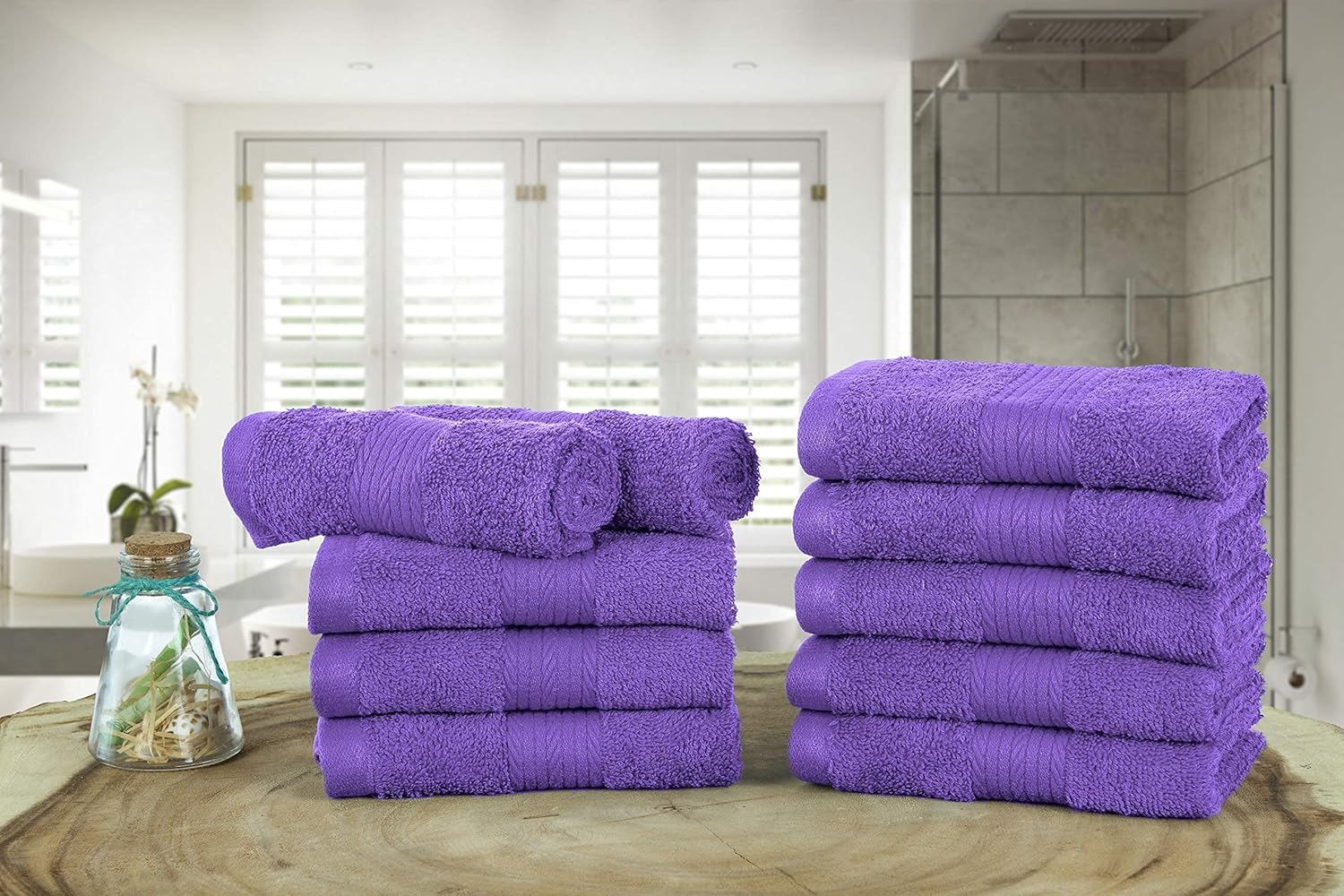 Ample Decor Paquete de 10 paños de lavado con certificación Oeko Tex de 21.16 ozm, 100% algodón, suaves, absorbentes, duraderos y lavables a
