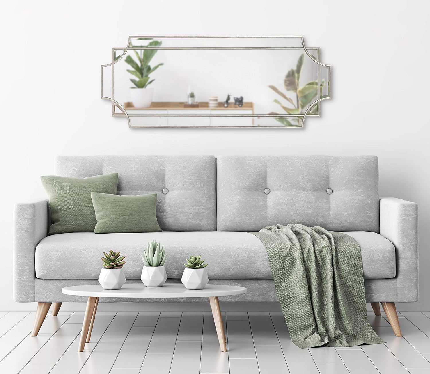 Kate and Laurel – Espejo elegante de pared Minuette Glam con un encanto bohemio para decoración tradicional del hogar (16 x 42 pulgadas, color