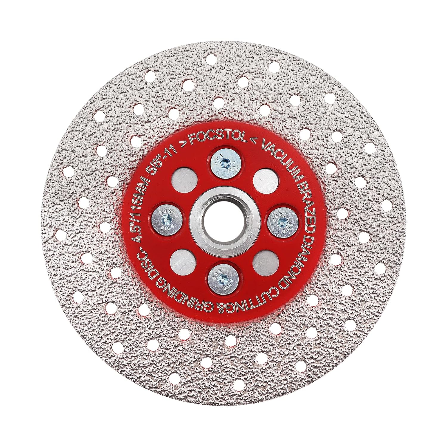 Disco de molienda de corte de diamante, hoja de diamante soldada al vacío de doble cara de 4.5 pulgadas (4.528 in) para granito, mármol, procelain,