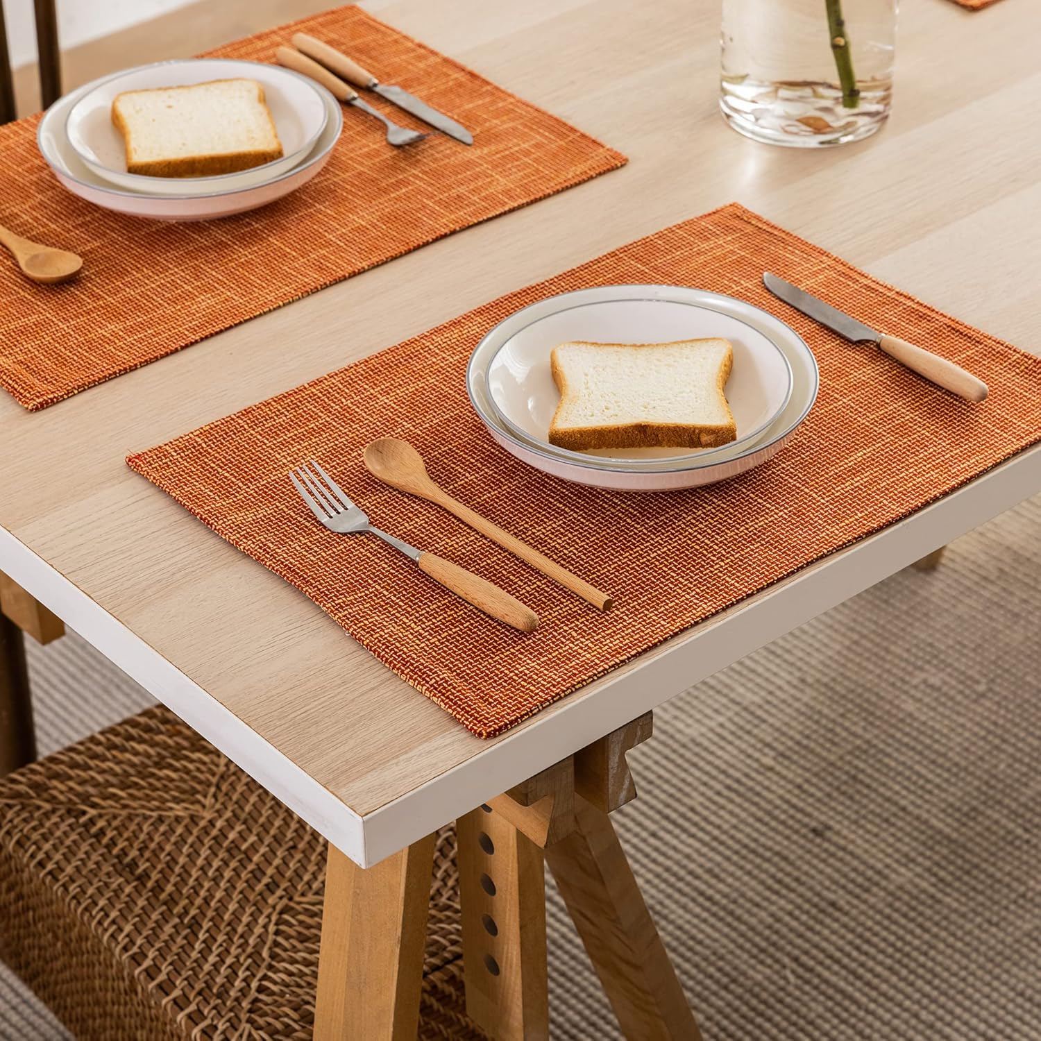 Kevin Textile – Juego de 6 manteles individuales de otoño resistentes al calor, manteles individuales decorativos para mesa de comedor, cocina,