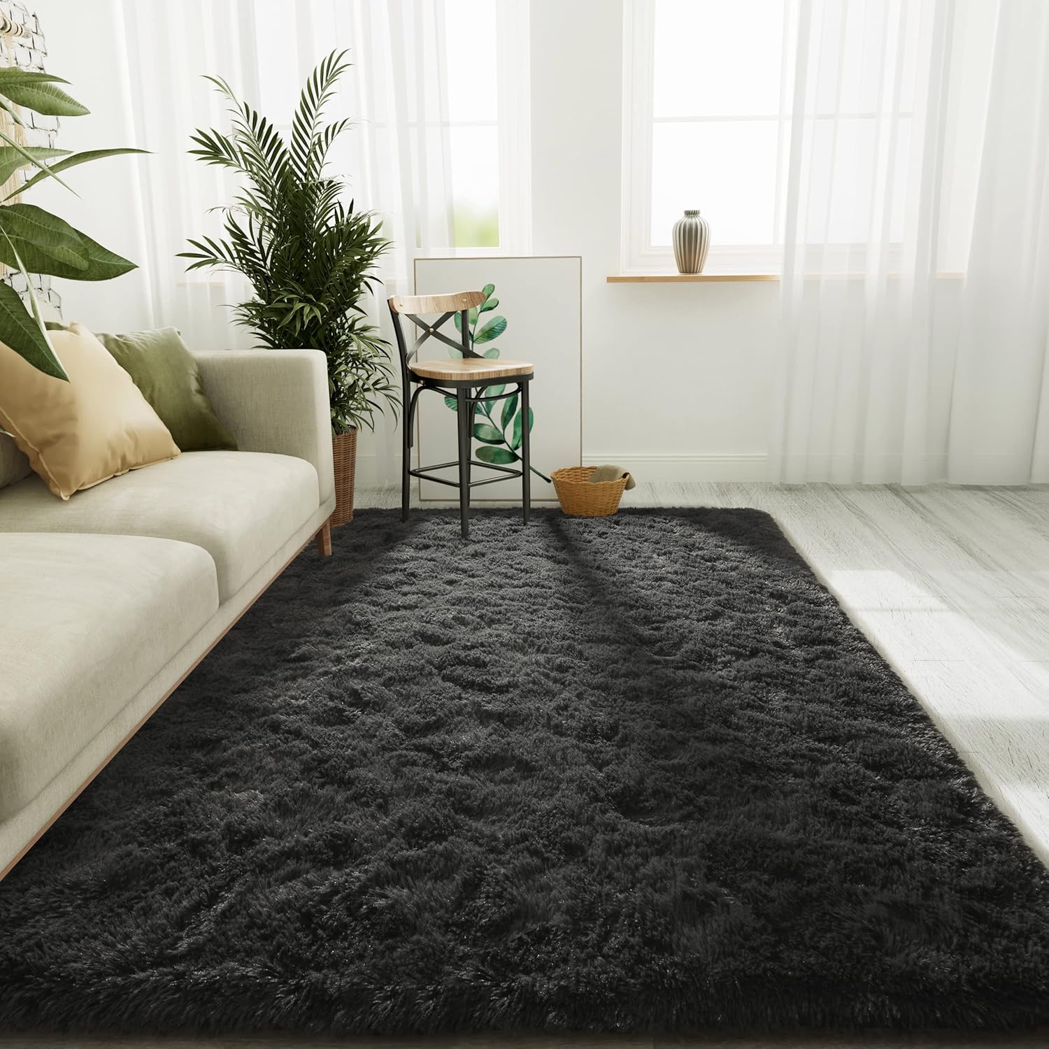 LOCHAS – Alfombras de interior ultrasuaves y modernas, peludas, para sala de estar, ideal para decoración del hogar, del dormitorio del bebé o de