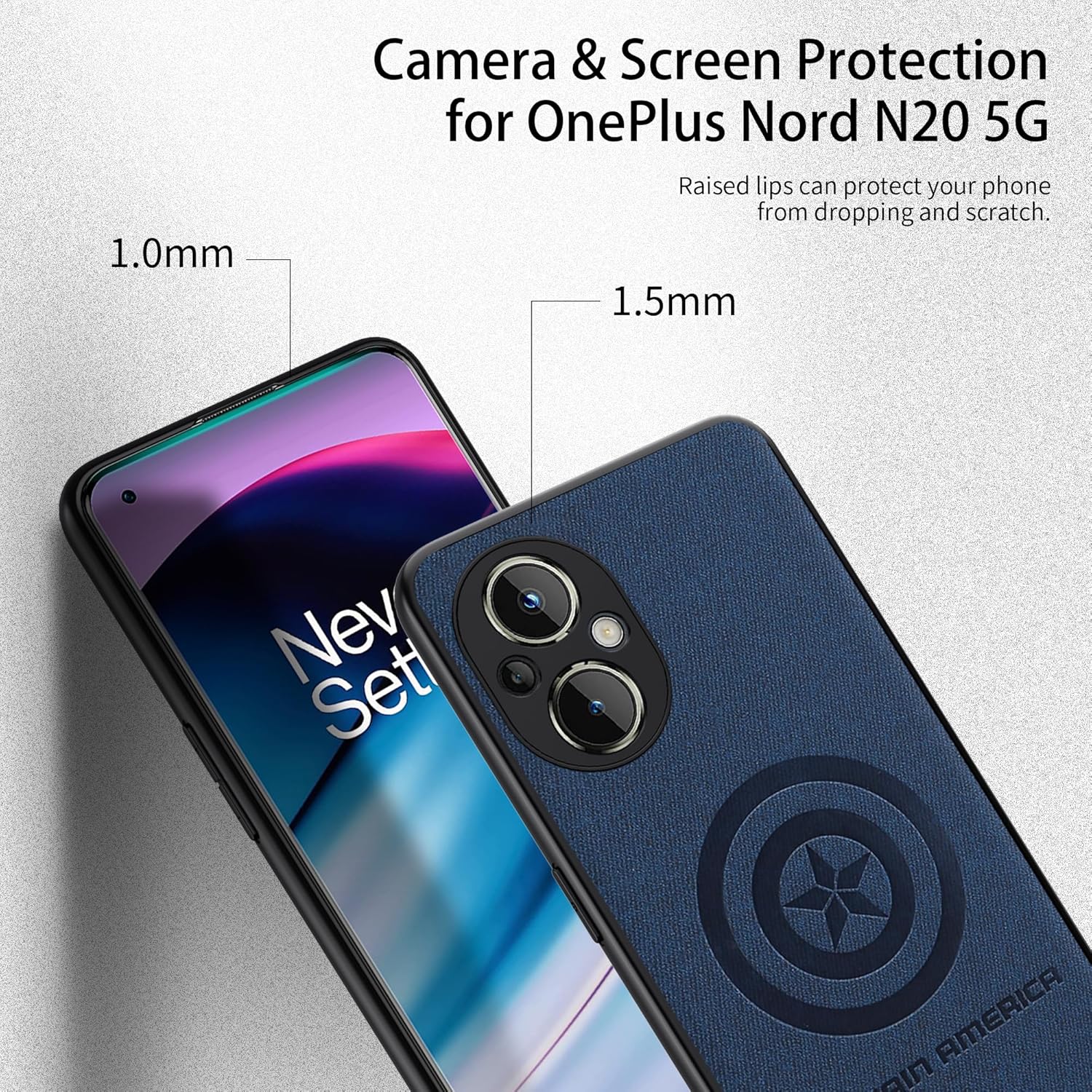 Funda para OnePlus Nord N20 5G, con personaje de superhéroe, compatible con OnePlus Nord N20 de piel (azul) para hombre y mujer