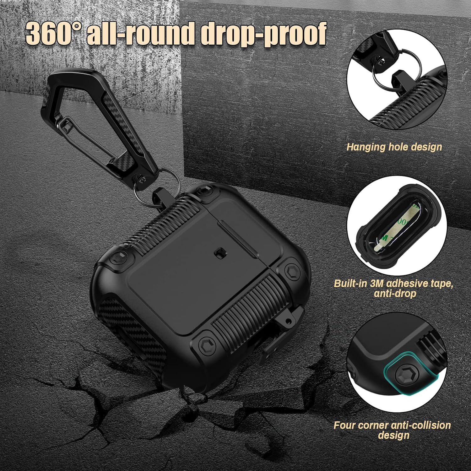 Lopnord Funda para AirPod, compatible con Apple AirPods de 2 generación con cerradura, funda protectora resistente para Airpod de 1 generación para