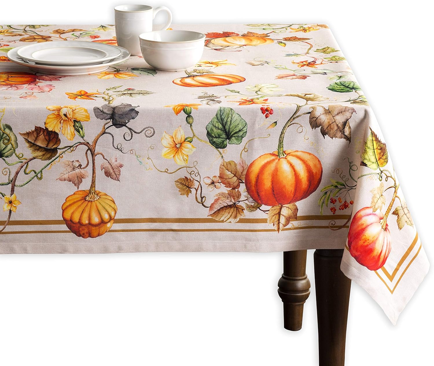 Maison d’ Hermine Mantel 100% algodón para mesas rectangulares de cocina, comedor, fiestas, bodas, Acción de GraciasNavidad (60 x 90 pulgadas),