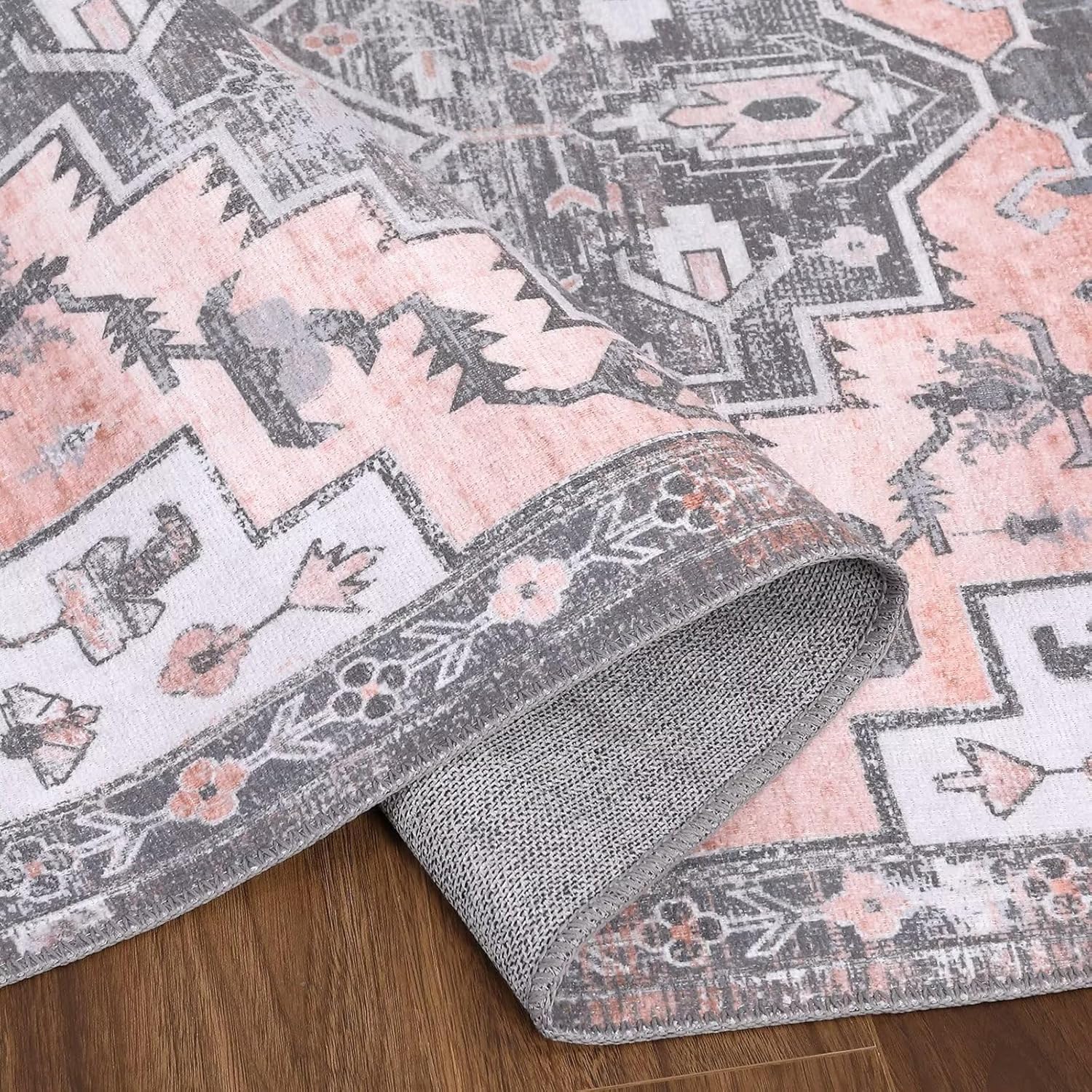 Alfombra bohemia grande de 9 x 12 pulgadas para sala de estar, espacio libre de menos de 100, parte trasera antideslizante, resistente a las