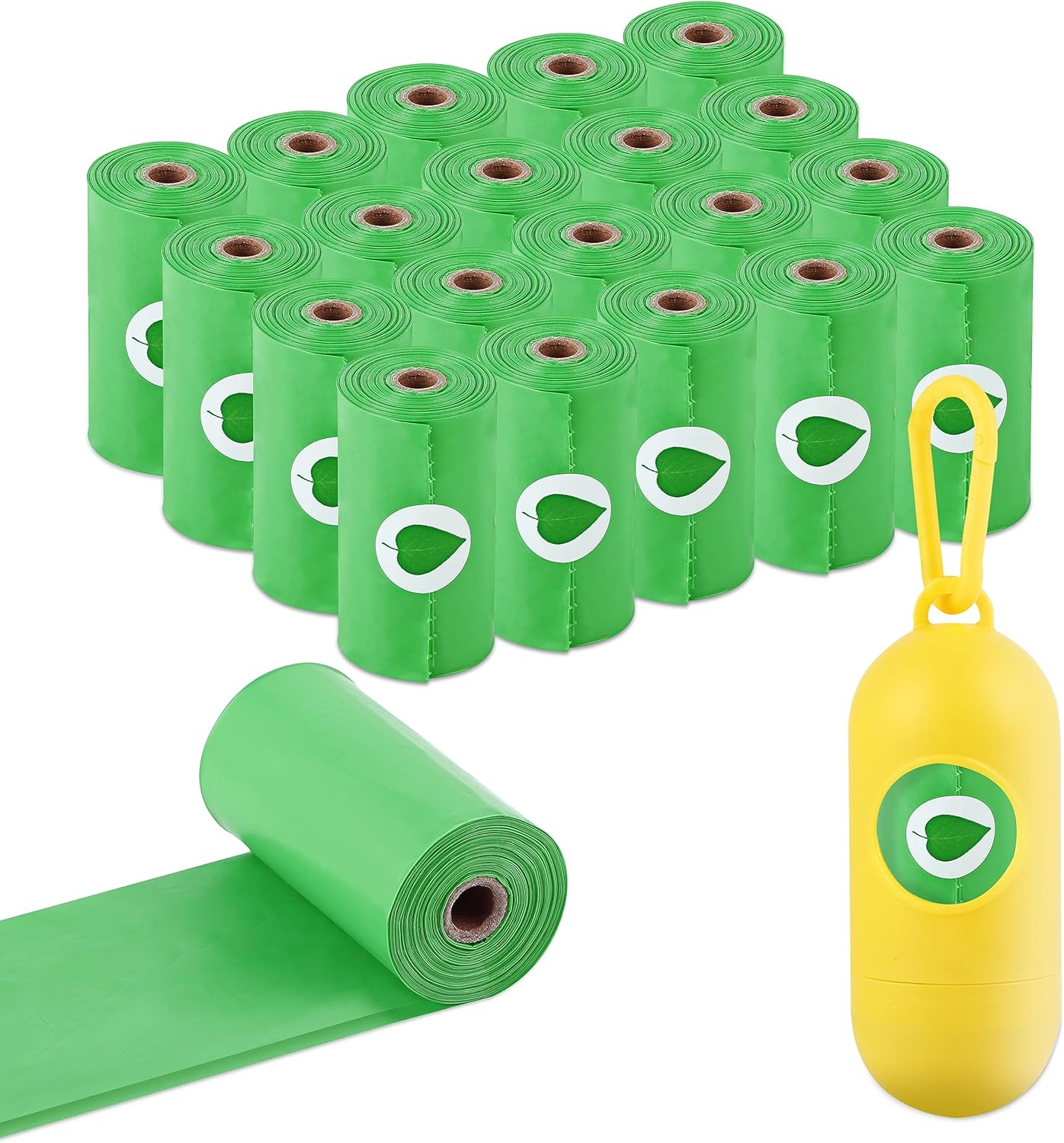 FluffyDream Bolsas de excremento de perro con dispensador, bolsas de basura para mascotas, bolsas para perros, rollos de repuesto garantizados a