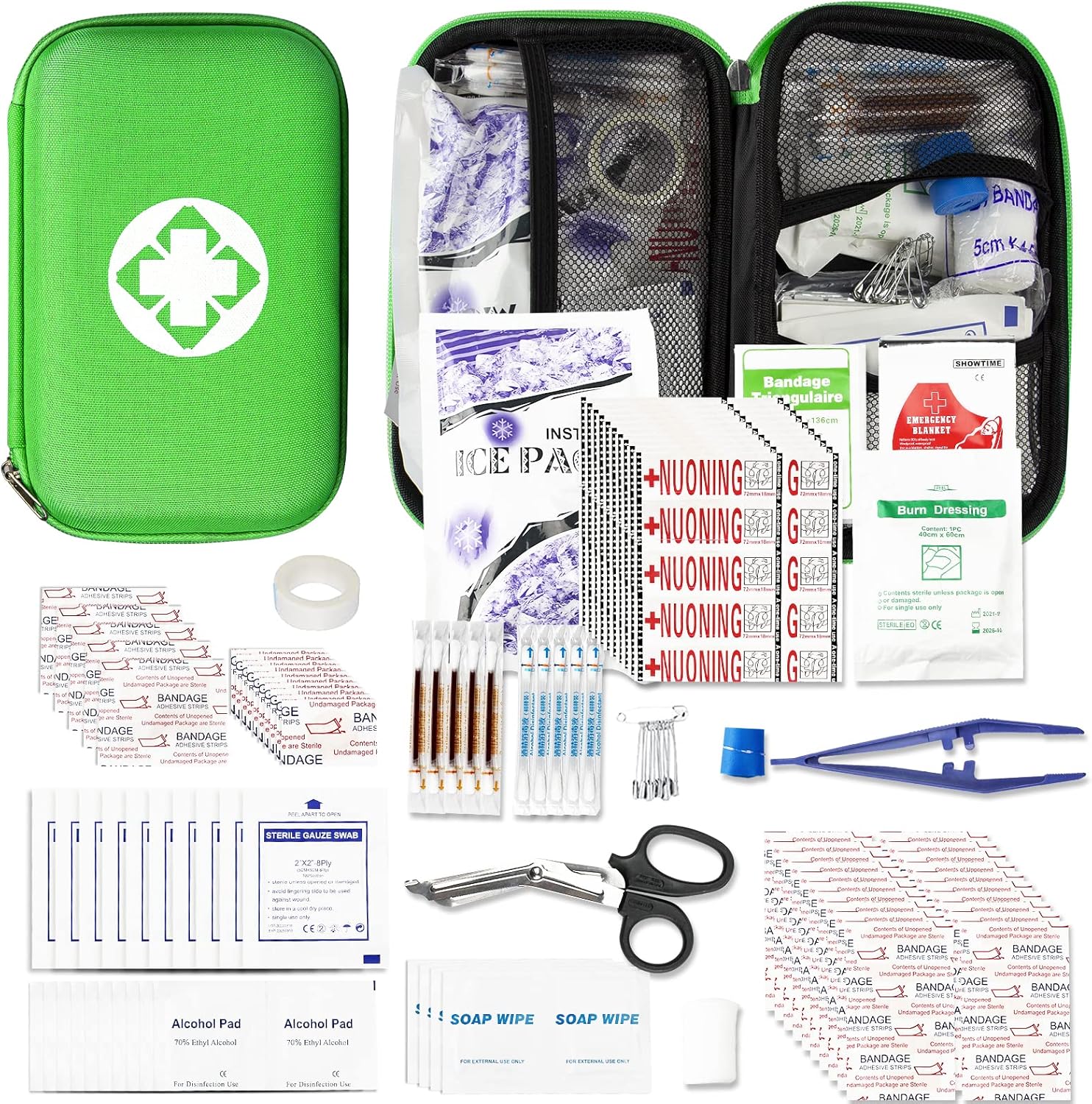 275 kits de primeros auxilios de viaje para artículos de preparación para emergencias de automóvil, kit esencial para accidentes urgentes, equipo de