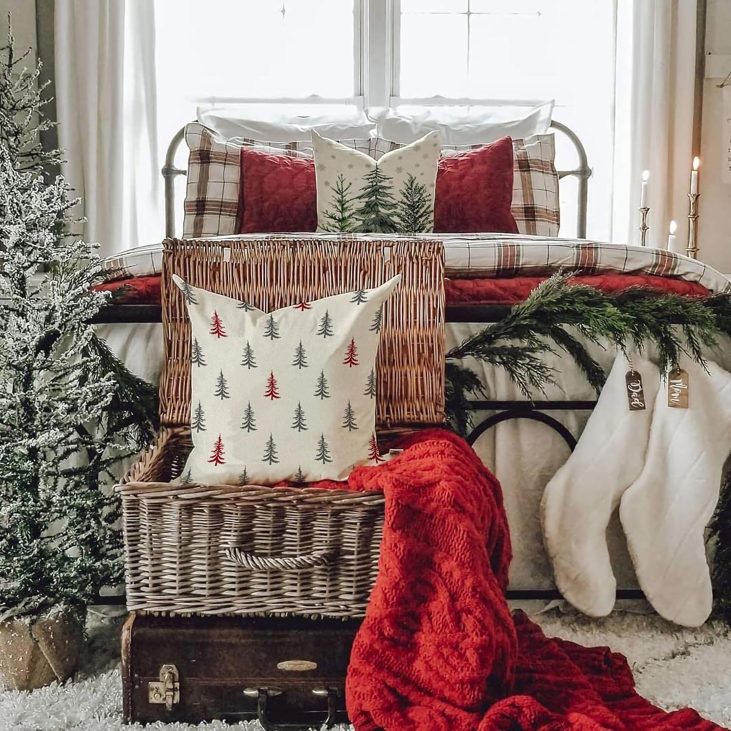 DFXSZ Juego de 2 fundas de almohada de Navidad de 18 x 18 pulgadas, fundas decorativas de invierno para el hogar, sofá, 30 unidades