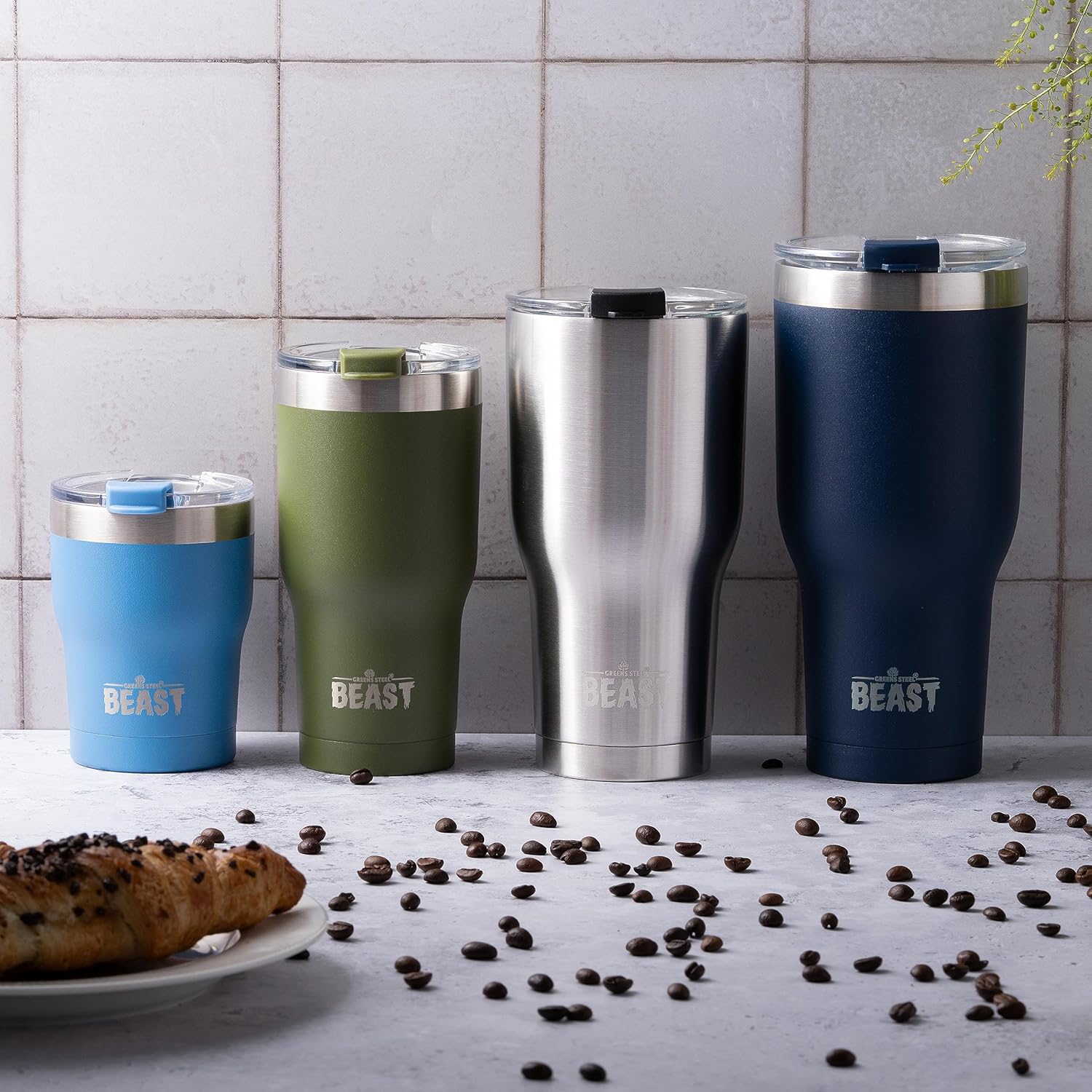 Beast – Vaso de acero inoxidable con aislamiento al vacío para café, taza de hielo, termo de viaje de doble pared (cielo tormentoso)
