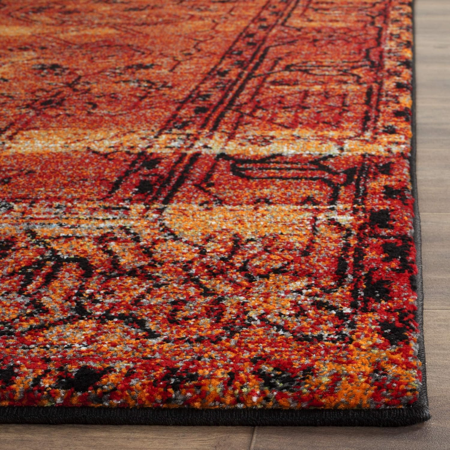 SAFAVIEH Vintage Hamadan Collection – Alfombra decorativa, 2 pies 3 pulgadas x 4 pies, naranja, diseño persa oriental, no desprende pelusa y de