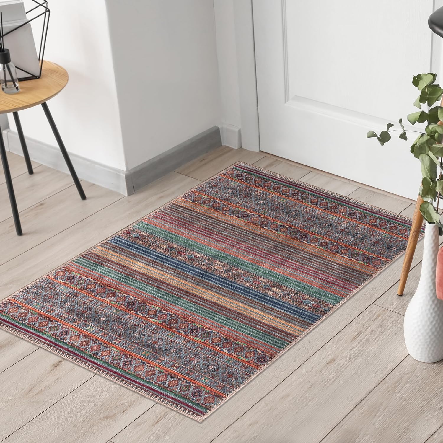 Keen Home Design Alfombras lavables a máquina con parte trasera antideslizante, ideal para pasillo, sala de estar, dormitorio, cocina y lavandería,