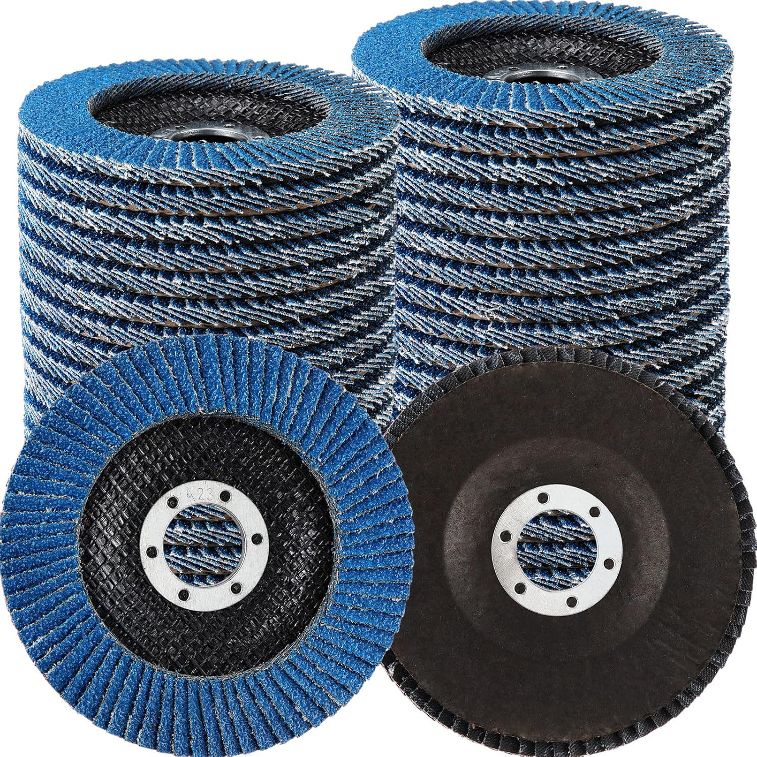 Paquete de 80 discos de solapa de 4 12 pulgadas para amoladora angular de 4.5 x 78 pulgadas, ruedas abrasivas de lijado de óxido de aluminio 40