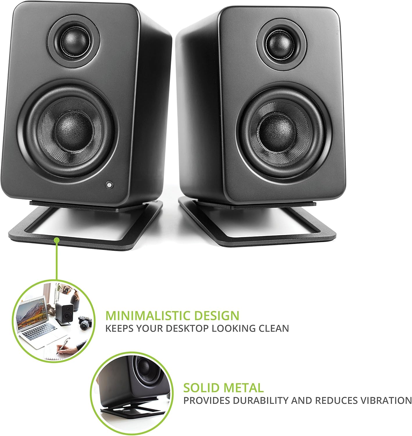 Kanto YU2 Altavoces de escritorio para juegos de PC  Controladores compuestos de 3 pulgadas  Tweeter de cúpula de seda de 34 pulgadas  Amplificador