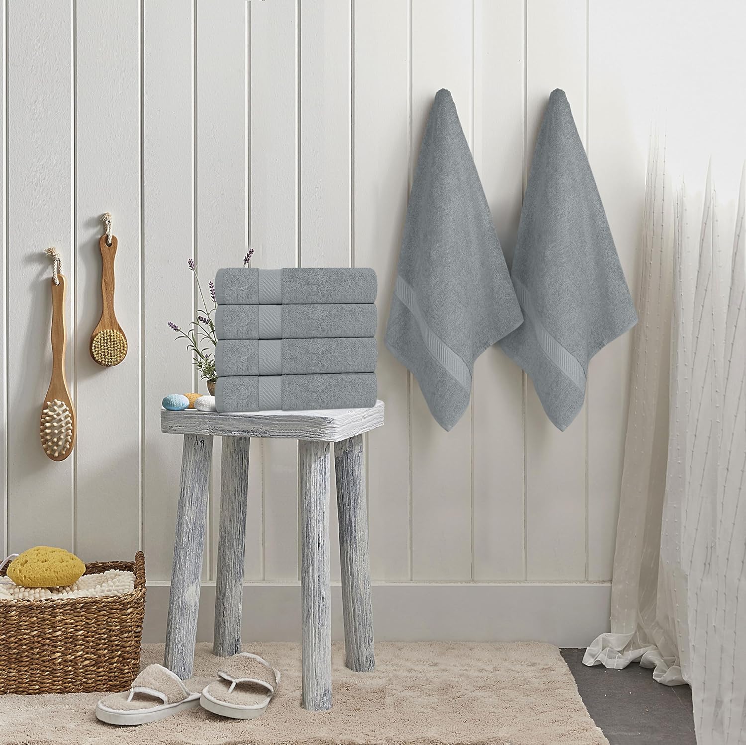 Utopia Towels Juego de 6 toallas de baño pequeñas, 100% algodón hilado en anillo (22 x 44 pulgadas), toallas de secado rápido ligeras y altamente