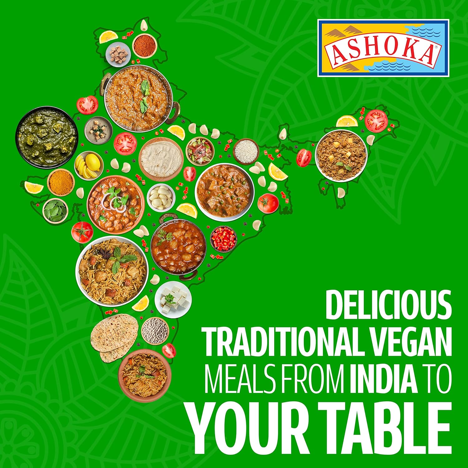 Ashoka Comidas indias listas para comer desde 1930, 100% vegano Matar Paneer (Tofu), comida india totalmente natural cocinada tradicionalmente, a