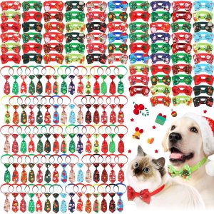 Chunful Juego de 150 corbatines de Navidad para perros y gatos, accesorios de aseo para perros pequeños y medianos (Santa Claus) Chunful Juego de 150 corbatines de Navidad para perros y gatos, accesorios de aseo para perros pequeños y medianos (Santa Claus)
