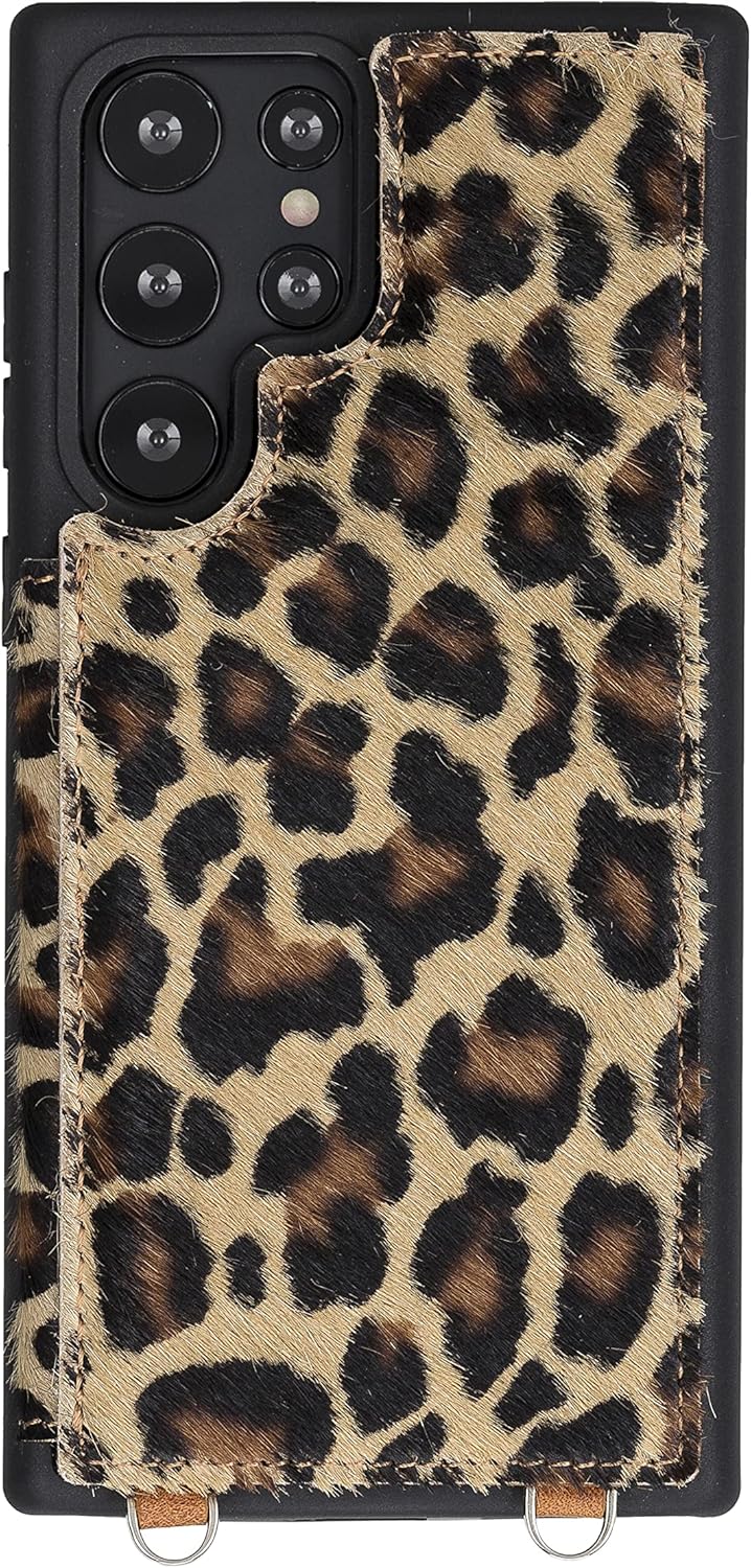 Bayelon Funda para Samsung Galaxy S23 Ultra, funda de cuero cruzado de cuero, cartera de cuero de grano completo, tarjetero para teléfono con correa