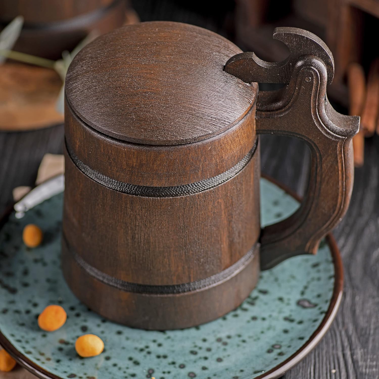 ffxiv – Taza de madera con tapa, regalo para jugadores, jarra de cerveza. Taza de cerveza de madera personalizada. Regalo personalizado para él,