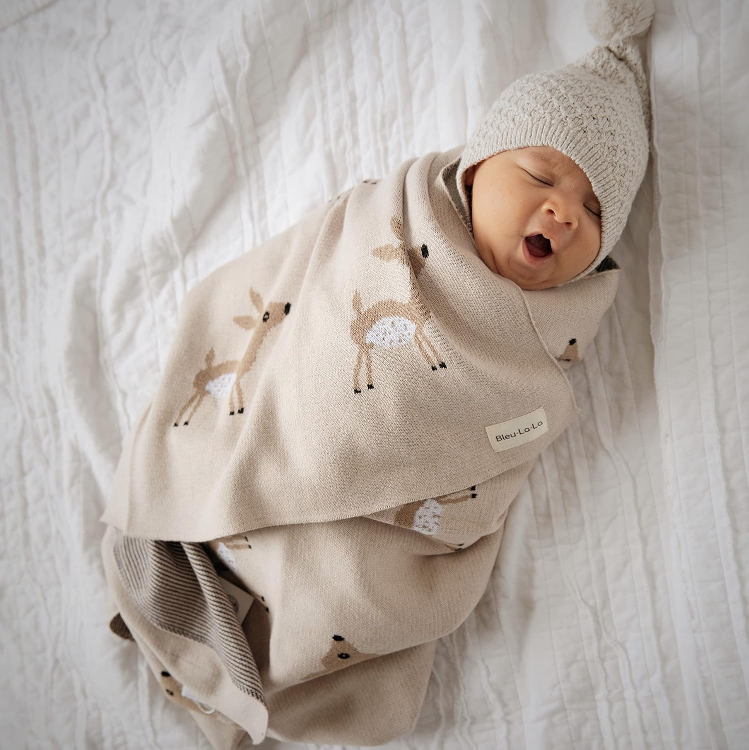 Manta de punto para bebé, 100% algodón, suave, acogedora, para envolver cuna, manta de regalo para recién nacidos, bebés, niños pequeños, unisex