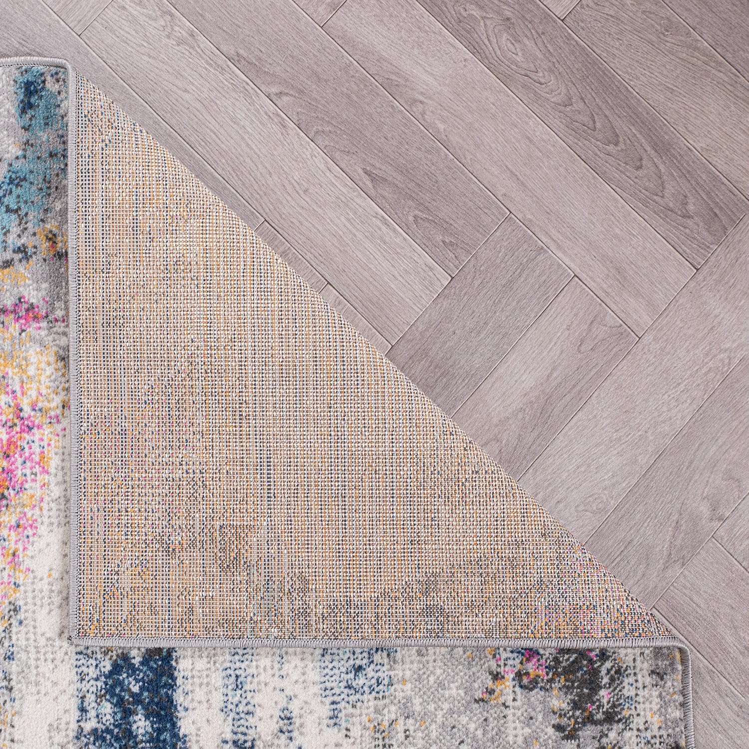 Rugshop Alfombra de área suave abstracta contemporánea envejecida resistente a las manchas, 5 x 7 pies, multicolor