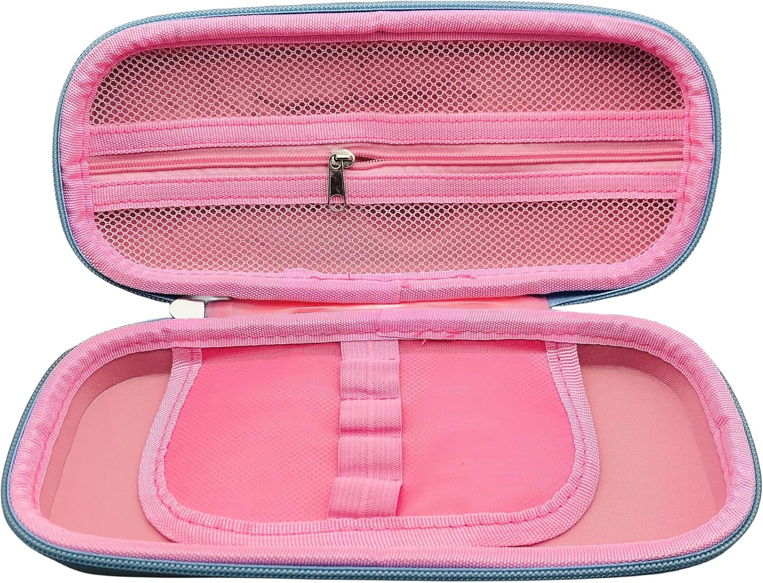 Estuche para lápices 3D para niños, resistente al agua, con compartimentos, estuche para bolígrafos (sirena de pelo morado)