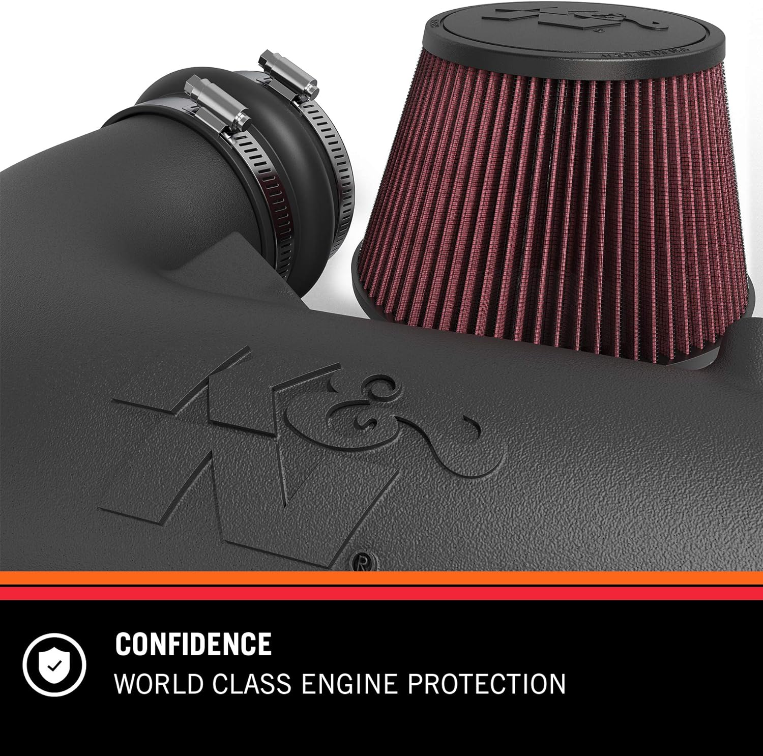K&N Kit de admisión de aire frío alto rendimiento, aumento de caballos de fuerza compatible con Jeep Wrangler JL 2021-2022, 63-1588