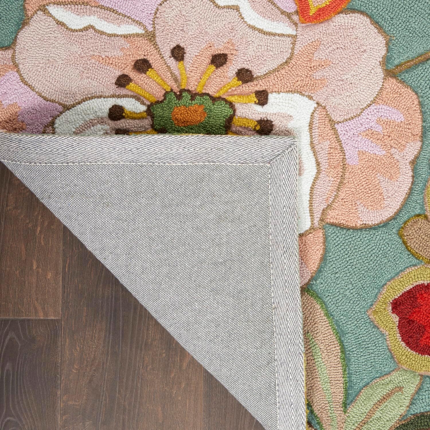 Nourison Fantasy Aqua – Alfombra de área de 8 x 10 pies 6 pulgadas, moderna, floral, para dormitorio, sala de estar, comedor, cocina, fácil