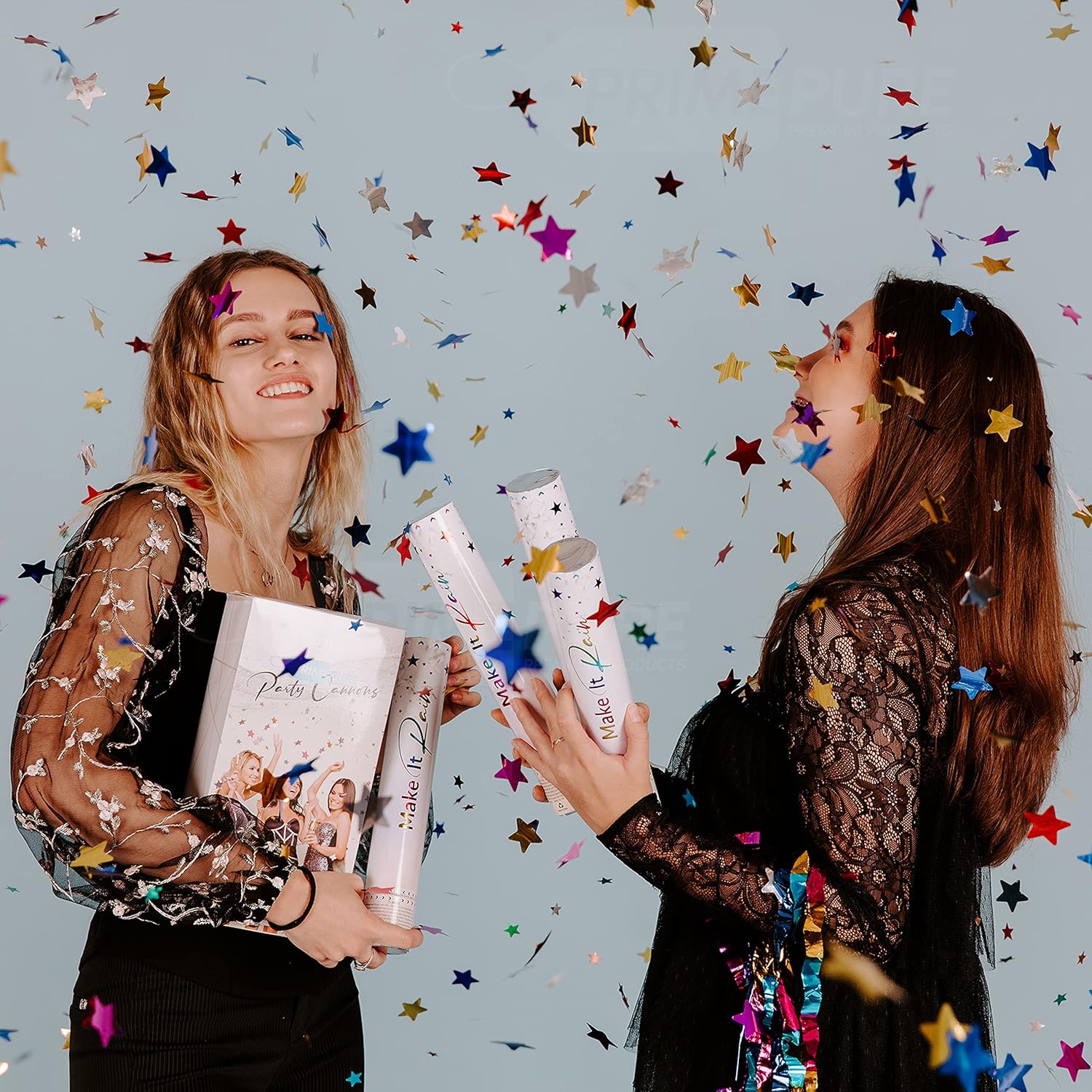 Paquete de 6 unidades de confeti multicolor  Cañón de confeti para fiestas de eventos, celebración de cumpleaños, lanzador de estrellas  Paquete de
