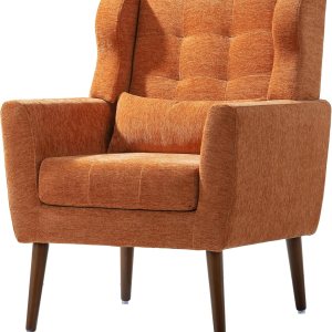 INMOZATA Silla decorativa de mediados de siglo de felpilla tapizada moderna, para sala de estar, lectura, sala de estar, con cojín de cintura, INMOZATA Silla decorativa de mediados de siglo de felpilla tapizada moderna, para sala de estar, lectura, sala de estar, con cojín de cintura,