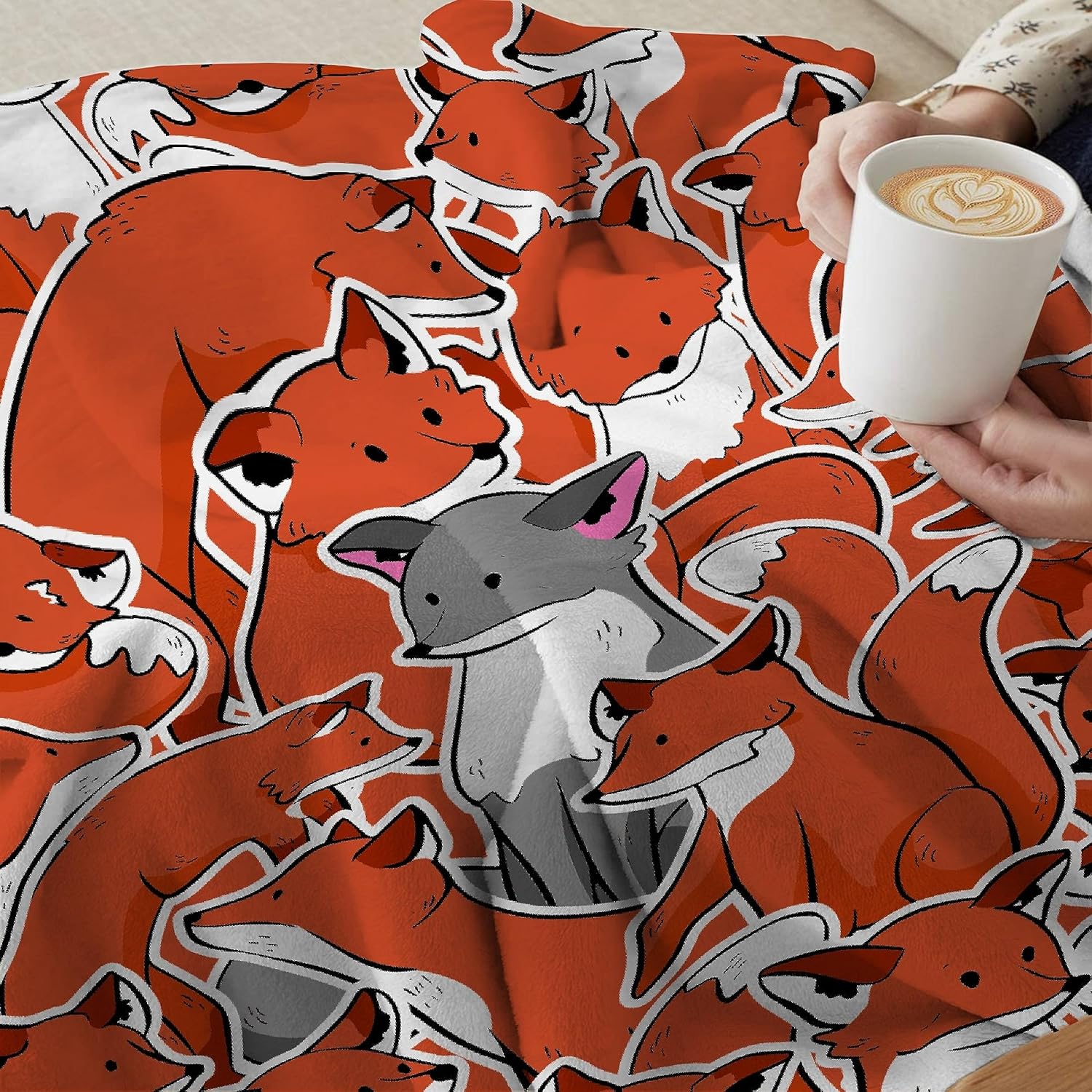 Foxes – Manta de regalo para mujeres, niños, manta de zorro gris, suave y cómoda, para amantes de los animales, regalos de zorros, mantas de franela