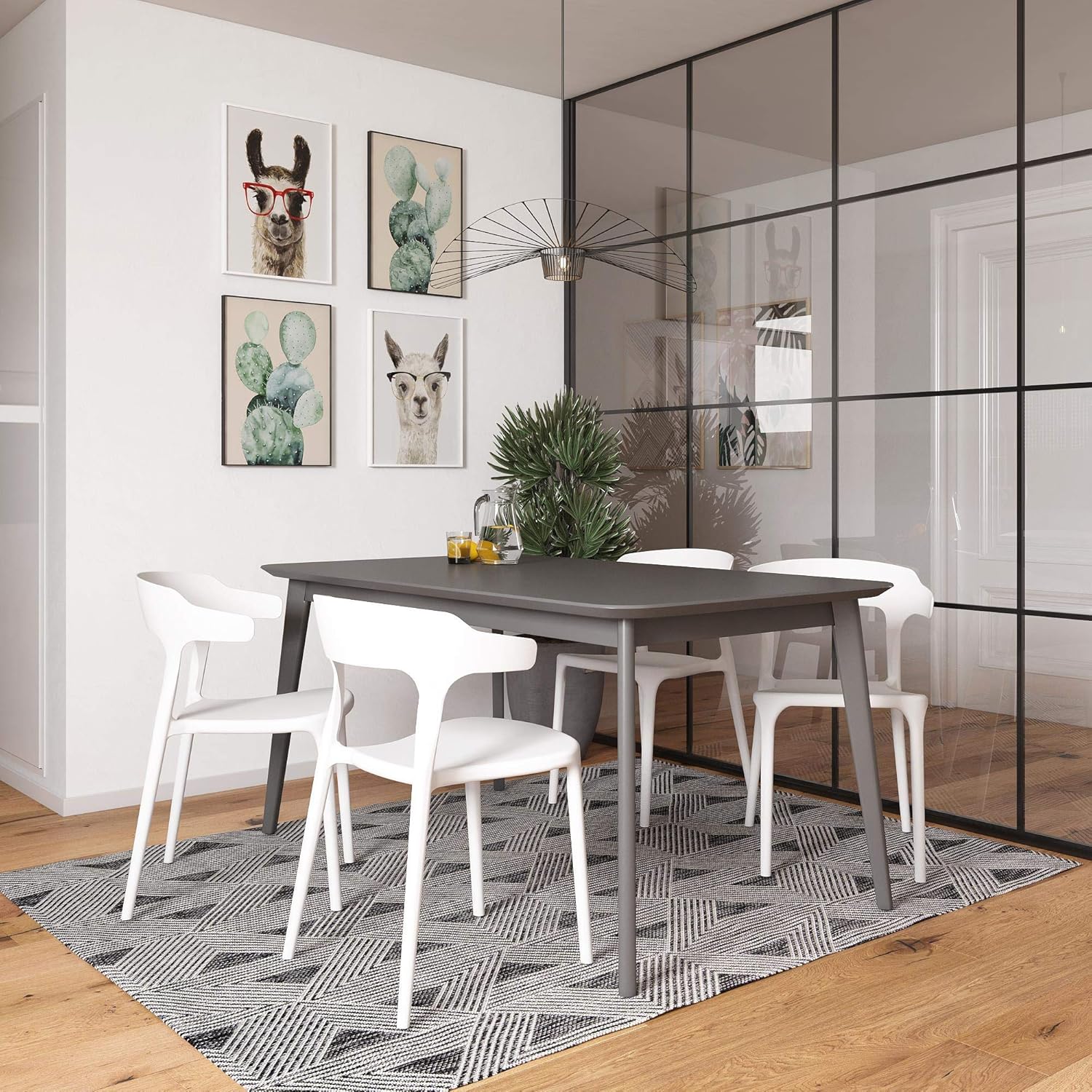 Novogratz Poolside Collection, Felix – Sillas de comedor apilables para interiores y exteriores, paquete de 2, color blanco